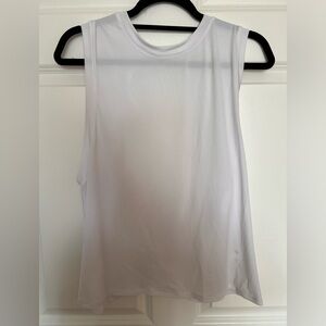 Fabletics white twisted open back performance tank